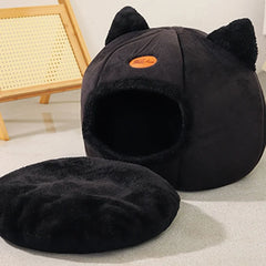 BOOTEELY Black New Deep Sleep Comfortable Winter Cat bed Small mat Basket Puppy House products Pet tent Comfortable Cave