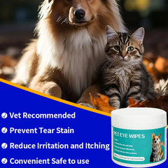 Pet Ear Cleaning Wipes Pet Eye Wipes Cats and Dogs Tearmark Wet Wipes Cats and Dogs Universal No Irritation Cleaning Products