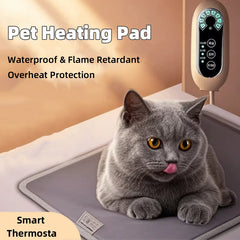 Pet Intelligent Temperature Control Heating Pad, Waterproof Electric Warm Mat with Constant Temperature for Cats and Dogs Winter