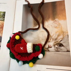 Korean Style Pet Christmas Reindeer Scarf Bib Bibs Bib Cat Dog Pet Drool Bib Drool Practical Fashion Pet Festival Decoration New