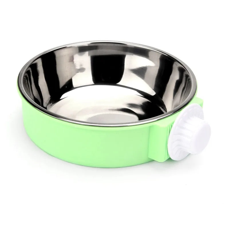 Pet Dog Cat Bowls Environmentally Friendly Harmless Sturdy Resistant Stainless Steel Anti Tip Hanging Fixed Bowls Pet Supplies