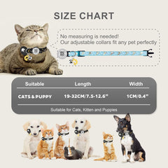 Cute Cat Collar with Airtag Case for Apple AirTag, Silicone GPS Tracker Holder, Reflective Pet Collar with Bell & QR Pet Tag