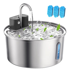 3.2L Stainless Steel Cat Water Fountain Wireless Sensor Smart Automatic Dog Water Dispenser Drinking Fountain 4000mAh