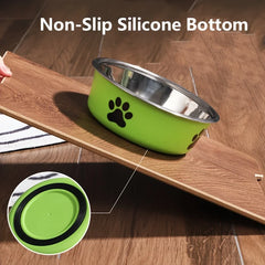 KEMORELA Non-Slip Stainless Steel Pet Bowl for Large Medium Small Dogs And Cats - Water And Food Feeder Dish