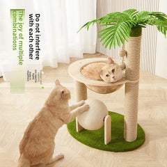 Coconut Tree Cat Climbing Frame with Nest Space Capsule Small Cat Tree Scratching Post for Kittens Play