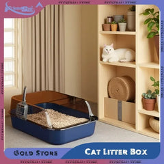 Cat Litter Box Semi Closed Splashproof Design Removable Pet Toilet  Thickened Plastic Easy Clean Kitten Tray Cat Pet Supplies