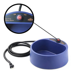 Winter No Freezing Heated Water Bowl for Outdoor Cats 2.2L Heated Dog Bowl Heated Pet Drinker for Chickens Rabbits Birds