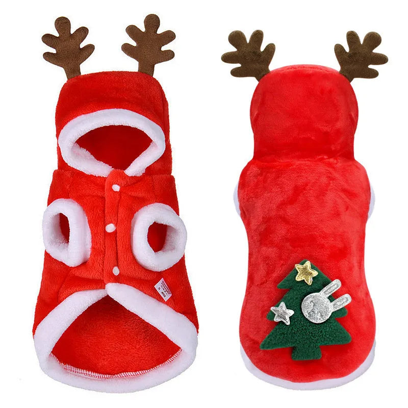 Christmas Sphynx Cat Hooded Sweater Winter Warm Pet Costume for Cats Gotas Katten Garfield Clothes Sweatshirt mascotas Clothing