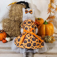 Halloween Pet Dog Dress For Small Medium Dogs Cosplay Costume Pet Dresses Fashion Bow Cat Princess Skirt Chiahuahua Dog Clothes