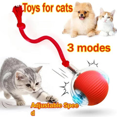 Cat Toys Electric Dog Ball Toys Automatic Rolling Ball Rechargeable Pet Interactive Plush Toy Dog Cat Training Imitate Mouse
