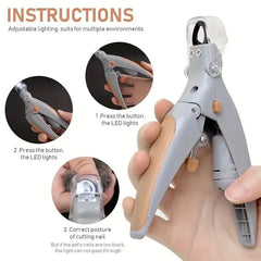 LED Pet Nail Clippers with LED Light Pet Cat Dog Nail Clippers Polished Pet Cleaning Supplies
