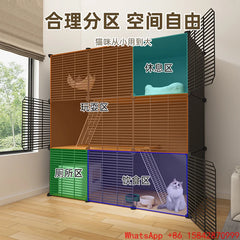 Cat villa household cat cage indoor cattery cat litter box free assembly