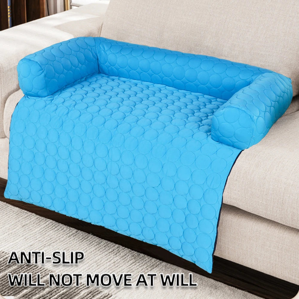 Cooling Dog Mat Summer Pad Mat for Dogs Cat Ice Silk Blanket Sofa Breathable 3D Neck Protection Pet Dog Bed Washable Cold Carpet