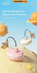 HOMEFISH Smart Teaser Cat Car Electric UFO Teaser Stick With Bell Training Pet Toys Replaceable Feather Interactive Supplies