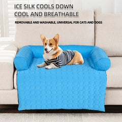 Cooling Dog Mat Summer Pad Mat for Dogs Cat Ice Silk Blanket Sofa Breathable 3D Neck Protection Pet Dog Bed Washable Cold Carpet