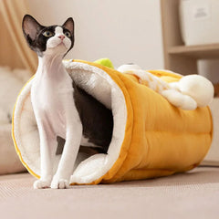 Play and sleep integrated pet cat bed, tunnel bed, thickened cat bed for autumn and winter, cat mat, cat tunnel