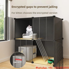 Cat villa household cat cage indoor cattery cat litter box free assembly