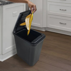 7.6 Gallon Touch Top Trash Can Plastic Rectangle Wastebasket Indoor Office Kitchen Durable Easy Clean Touchless Lid