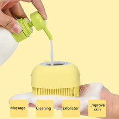 Dog Bathing Brush Pet Massage Brush Shampoo Dispenser Soft Silicone Bathroom Gloves Dog Cat Cleaning Grooming Tools Pet Supplies