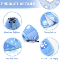 Soft EPE Foam Cat Cone Collar –Adjustable Anti-Licking Post-Surgery Recovery Collar, Lightweight for Kittens, Puppies&Small Dogs