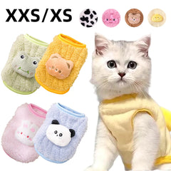Winter Puppy Clothes Thremal Pet Vest For Small Dogs Cats Soft Warm Home Wear Coat Sweater For Kittens Newborn Pets