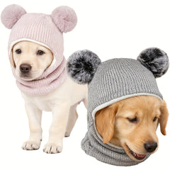 Comfortable knitted warm hat suitable for medium and large-sized dogs, a pet headwear applicable throughout the year