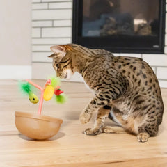 Wobbling Cat Toy Fruit Bowl with 5 Interactive Catnip Toys Jingle Ball Plush Flingers Indoor Entertainment Cats