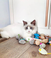 3/200pcs Rattle Cat Mouse Toys Also Prefilled Catnip Faux Fur Cat Mice Toys Interactive Cat Game Catnip Toys for Indoor Cats toy