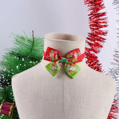 Pet Cat Christmas Collar Birthday Gifts Bowknot Neck Strap Pet Costume Necklace Dog Bow Tie Dog Cat Collar Christmas Decoration