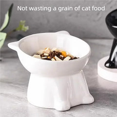 Washable Plastic Cat Bowl Cute Diagonal Big Feet Design Protect Cervical Spine Pet Drinking Bowl for Cat Dog Pet Supplies