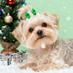 6/10/20/50pcs Xmas Bow Pet Hair Bows Youthful Energetic Styles Rubber Band Pet Hair Bow for Girls Dog Hair Accessorie