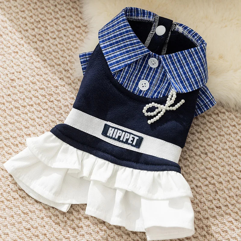 College Style Dress -25 Years New Autumn and Winter Warm Thin Cat and Dog Clothing