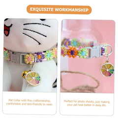 Pet Collar Adjustable Colorful Lace Flower Cat Collar Puppy Accessory Necklace Pet Collar Kitten Cute Dog Bell Cat Product Cute
