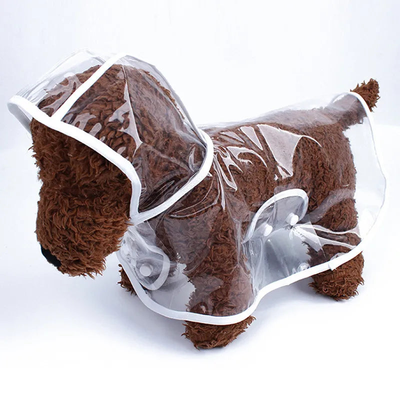 Xs-8XL Fashionable Pet Dog Clothes Raincoat Waterproof Transparent Rain-wear Color Edge Snap Design Rain Coat for Large Dogs