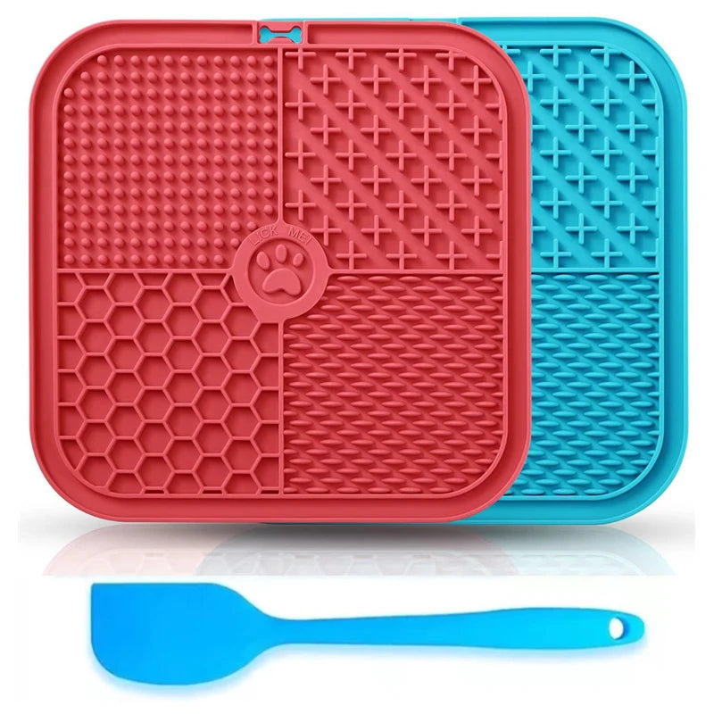 4in1 Dog Licking Mat Split Puzzle Designed Healthy Slowly Feeding Relief Anxiety Safe Material Washable Feeder Pad Pet Supplies