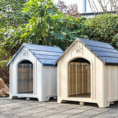 Luxury Large Dog House With Removable Cleaning Feature Solid Pattern Plastic Pet Villa Carrier Button Closure Type For Cats Dogs