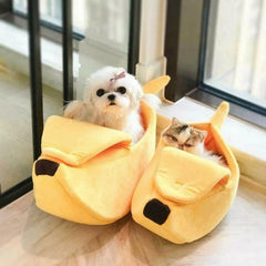 Banana Cat Bed House For Winter Funny Cute Cozy Cat Mat Beds Warm Durable Portable Pet Basket Kennel Dog Cushion Cat Supplies