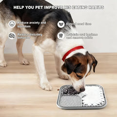 Silicone Pet Lick Mat With Suction Cups Anti Choking Slow Feeder Pad Non Slip Feeding Bowl For Dogs Cats Yogurt Treats