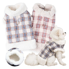 Winter Dog Vest Warm Pet Clothes For Small Medium Dogs Fur Collar Dogs Coat Soft Plush Puppy Clothing Teddy Bichon Pet Clothes