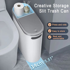 2/1 Pack Bathroom Trash Can, Small and Durable Plastic Trash Can with Built-in Handle, Easy to Clean, Rust-proof, Space-Saving D