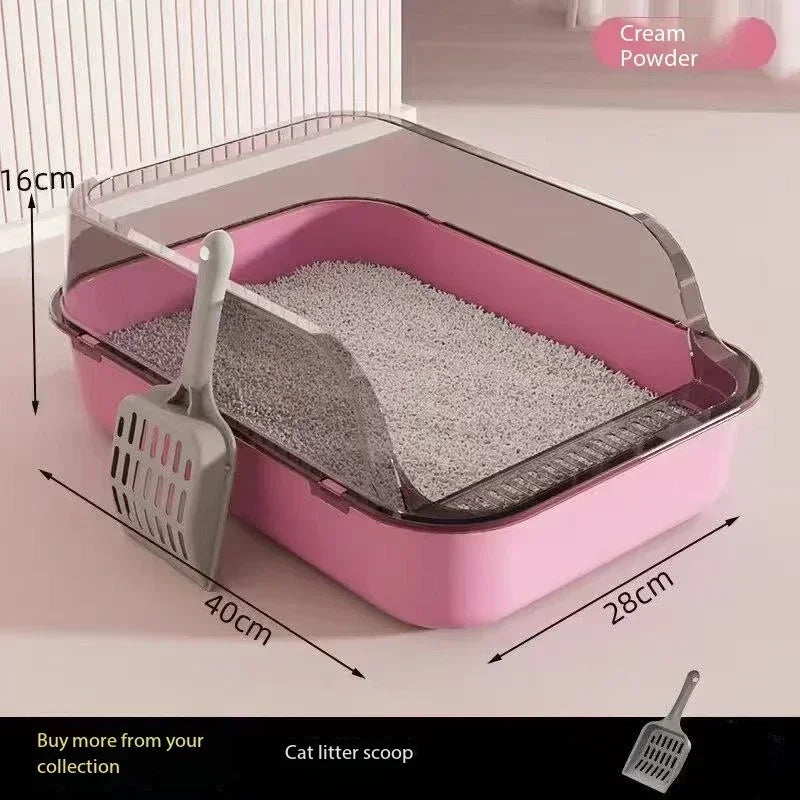Cat Litter Box Semi Closed Splashproof Design Removable Pet Toilet  Thickened Plastic Easy Clean Kitten Tray Cat Pet Supplies