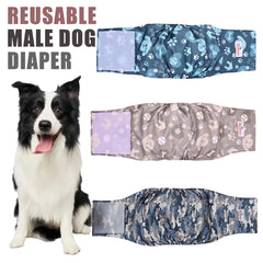 4PCS Washable Male Dog Diaper Reusable Nappy Belly Band Wrap Physiological Sanitary Pants For Incontinence And Training Diapers