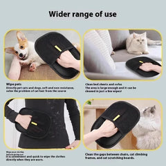 Gentle Grooming Glove for Cats & Dogs - 2-in-1 Hair Removal Mitt with Massage Tips, Easy-Clean Deshedding Tool (CE Certified)