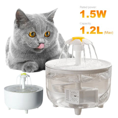 1200ml Electric Mute Automatic Cat Water Fountain with USB Filtering for Clean and Fresh Drinking Experience