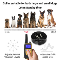Electric Dog Training Collar Waterproof Dog Bark Collar Pet With Remote Control Rechargeable Anti Barking Device All Size Dogs