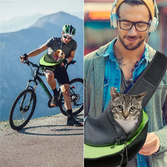 Pet Shoulder Bag Crossbody Carrier Breathable Mesh Backpack for Cats Dogs Small Animals Travel Outdoor Portable Lightweight