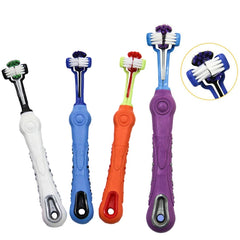 Dog Cat Brush Bad Breath Pet Dental Care Cat Cleaning Mouth Three Sided Pet Toothbrush Multi-angle Toothbrush Cleaning