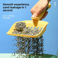 2-in-1 Long-Handle Cat Litter Scoop – Built-in Trash Bag, Sifting Design, Pet Waste Cleaner