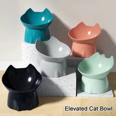 Tilted Elevated Cat Food Bowl Ergonomic Cat Food Dish Anti Neck Protector Vomiting Raised Cats Food Bowl Non Slip for Cats Dogs