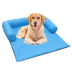 Cooling Dog Mat Summer Pad Mat for Dogs Cat Ice Silk Blanket Sofa Breathable 3D Neck Protection Pet Dog Bed Washable Cold Carpet